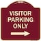 Signmission Reserved Parking Visitor Parking W/ Right Arrow Heavy-Gauge Aluminum Sign, 18" x 18", BU-1818-23020 A-DES-BU-1818-23020 - alternate 1